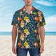 thumbnail image 2 of Fotbe Blue Floral Camisa Hawaiana para Hombre Unisex – Camisa Casual de Verano con Botones de Manga Corta de Algodón y Lino,XX-Large, 2 of 7