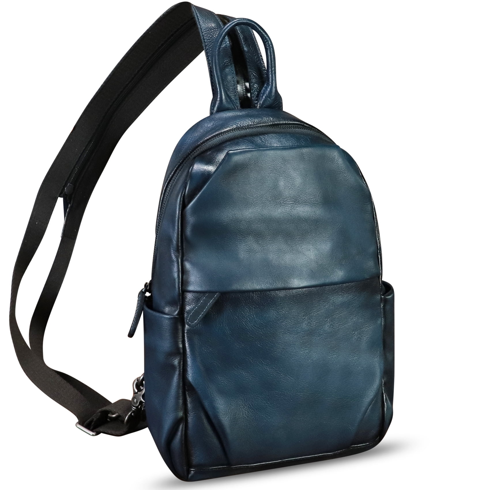 Genuine Leather Sling Bag for Men Women Retro Sling Backpack Purse Crossbody Bag