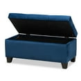 thumbnail image 3 of Baxton Studio Michaela Modern and Contemporary Navy Blue Velvet Fabric Upholstered Storage Ottoman, 3 of 10