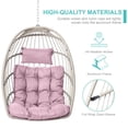 thumbnail image 3 of SWITTE Egg Chair with Stand PE Wicker Swing Chair and Pink Cushion, Indoor & Outdoor, 3 of 6