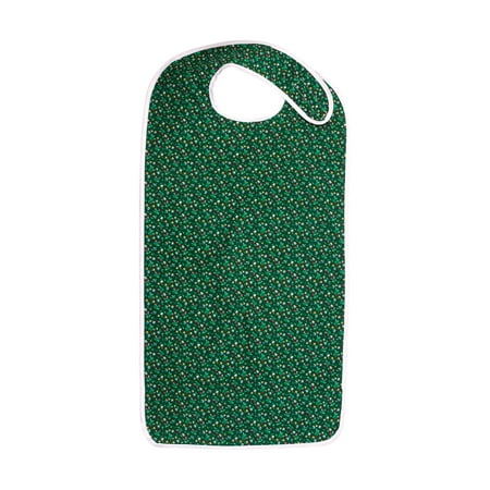 DMI Waterproof Adult Bib Mealtime Clothing Protector, Green Print