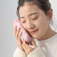 thumbnail image 3 of Jinsinto 2 Pack Silicone Thermos, Mini Microwave Heated Portable Winter Hot Water Bottle with Cute Knitted Sleeve for Warming Hands, Feet and Stomach, Pain Relief, Cold and Heat Therapy., 3 of 5