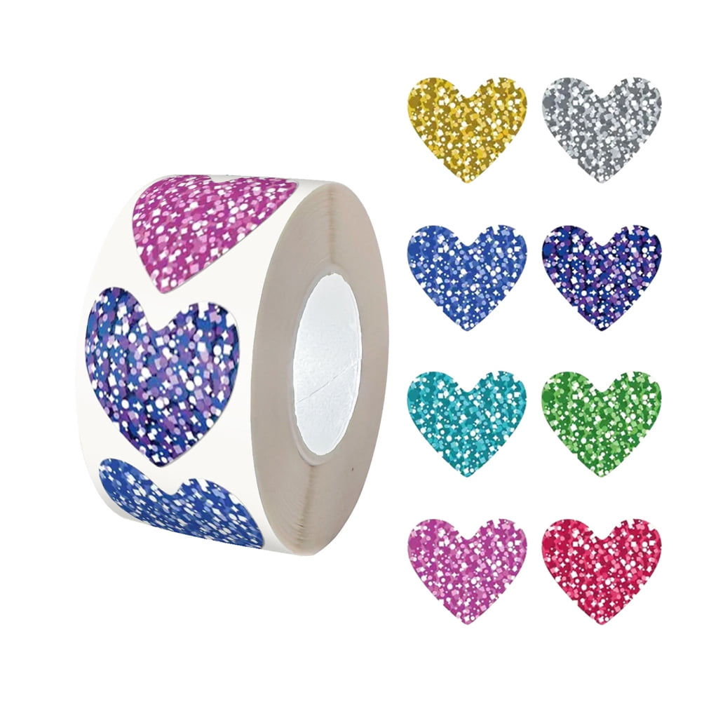 5000Pcs Colorful Heart/Star Sticker for Scrapbooking Journal Notebook Packaging