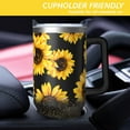 thumbnail image 6 of Sunflower Gifts Cup for Women Girls, 40oz Tumbler with Handle and Straw Lid, Stainless Steel Double Walled Insulated Mug Water Bottle, Sun Flowers Floral Lover Birthday Gift Idea, 6 of 6