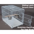 thumbnail image 3 of 20" Metal Foldable Bird Parrot Travel Veterinary Carrier Wire Cage with Wooden Stand Perch and Stainless Steel Dishes, 3 of 9
