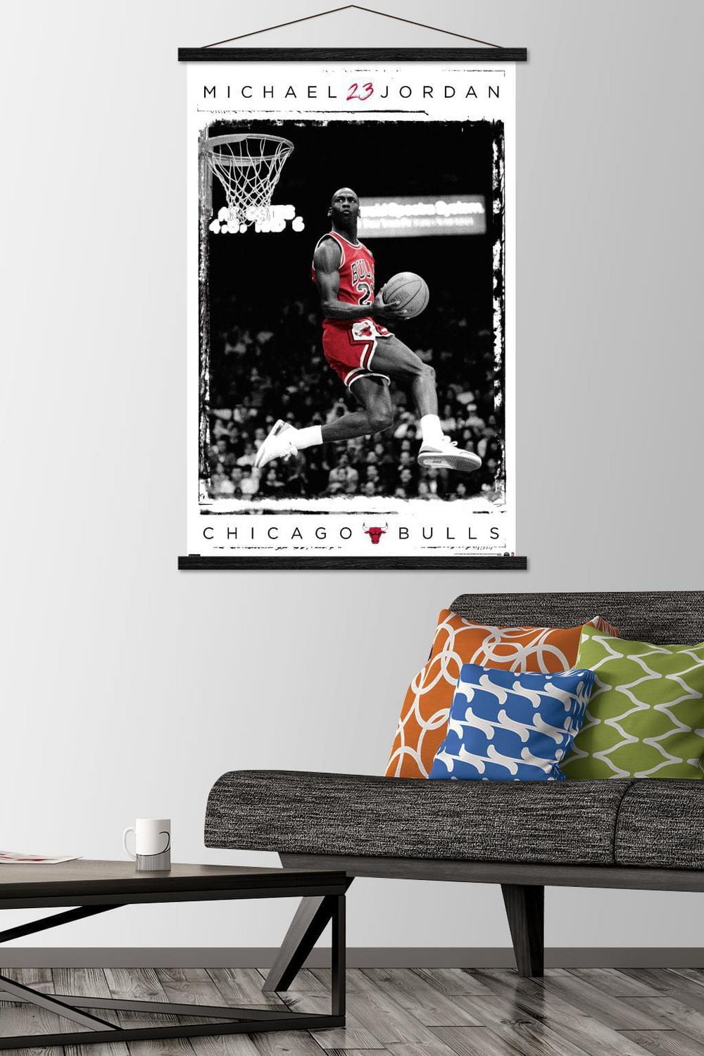 Michael Jordan - Dunk Wall Poster, 14.725" x 22.375" Framed