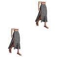 thumbnail image 4 of Sonducket larga dividida Estética Vacaciones Moda Primavera Verano Ropa Club Banquete Disfraces Accesorios Negro XXL Negro XXL 2piezas, 4 of 6
