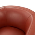 thumbnail image 3 of Pemberly Row Caramel Top Grain Leather Swivel Glider Barrel Chair, 3 of 10