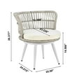 thumbnail image 2 of Monaco Rope Wicker 3-Piece Patio Conversation Set with Cushions in Cream, 2 of 7