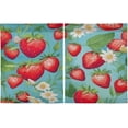 thumbnail image 2 of Fruit Cartoon Red Strawberry Kitchen Curtains 24 Inch Length Short Tier Curtains for Small Windows Half Window Treatments for Living Room Bedroom Kitchen 2 Panels, 2 of 6