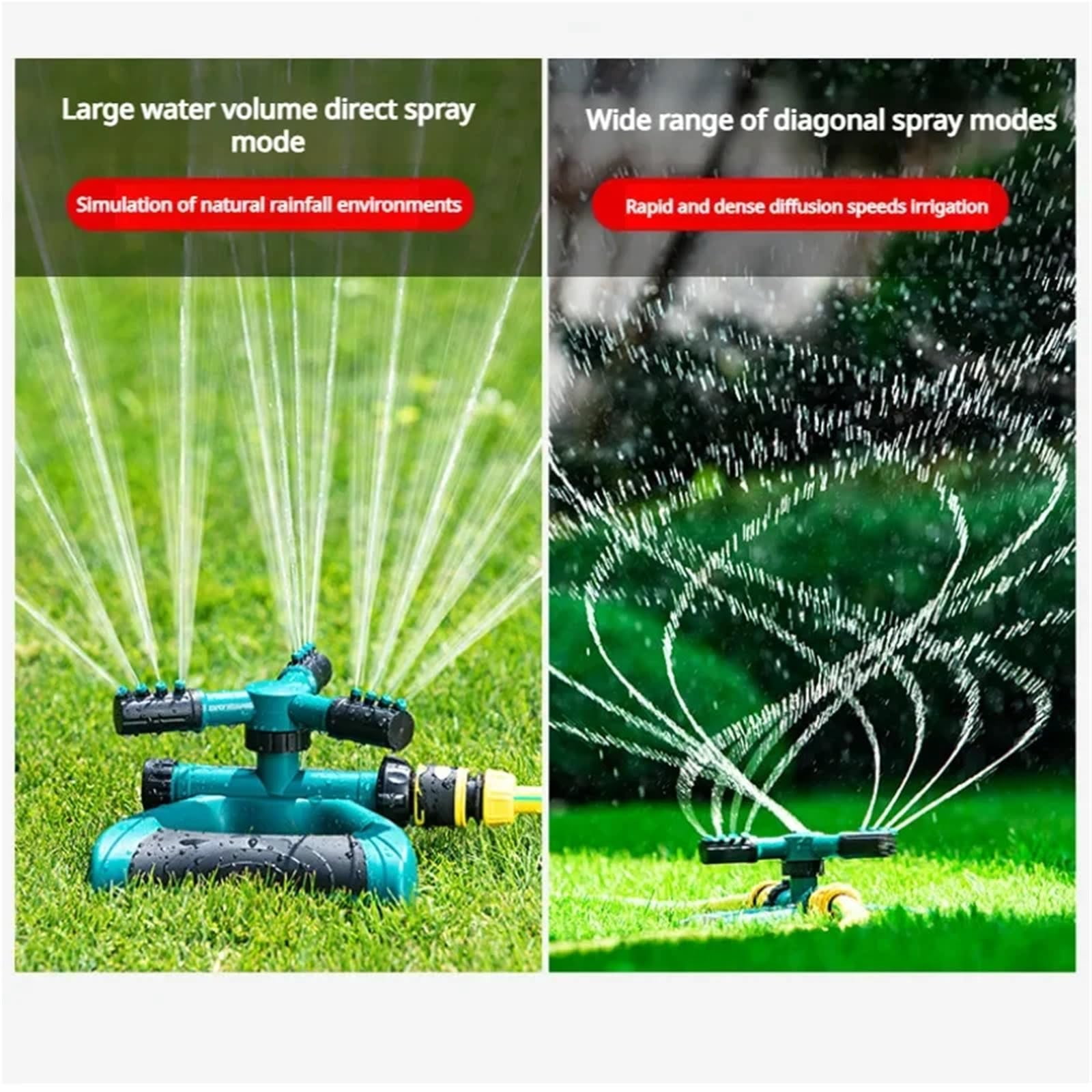 Sprinkler for Yard, Rotating Garden Sprinkler for Large Area Coverage, Lawn and Yard Sprinklers (Green)
