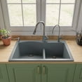 thumbnail image 3 of brand AB3320DI-T Titanium 33" Double Bowl Drop In Granite Composite Kitchen Sink, 3 of 10