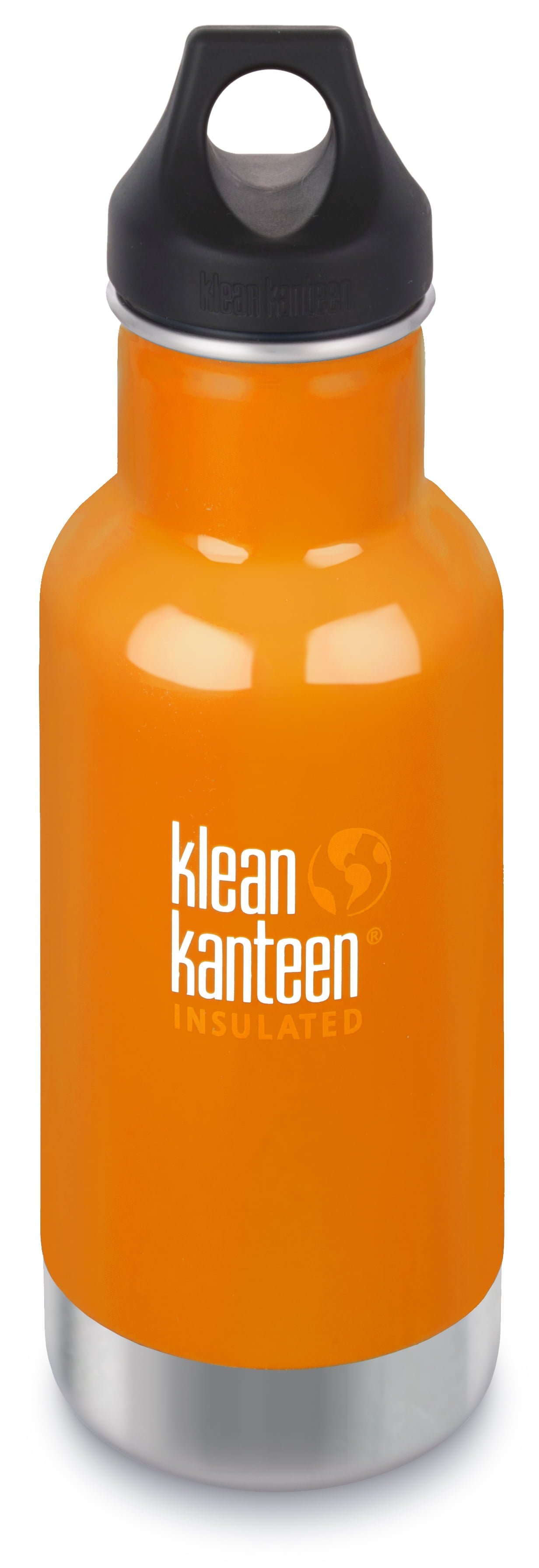 Canyon Orange, 12 oz Klean Kanteen Vacuum Insulated Stainless Steel Bottle With Loop Cap