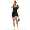thumbnail image 6 of Vine Women Jumpsuits Workout Romper One Piece Sleeveless Back Knotted Short Jumpsuit Athletic Outfit,Butt Lifter Bodysuit Jumpsuits for Women,Rompers for Women, 6 of 8