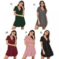 thumbnail image 6 of Womens Nightgowns Sexy V Neck Sleepwear Short Sleeve Nightshirt Loose Pajama Dress Short Nightdress for Women(XL Green), 6 of 9