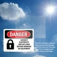 thumbnail image 5 of Lockout Electricity Air Lines Before Working OSHA Danger Vinyl Decal Label 14 Inch x 10 Inch - 10 Pack, 5 of 6