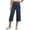 Navy, variant on Womens Tear Away Breakaway Capris Post Surgery Recovery Hip Knee Ankle Replacement Trousers Magic Tape Wide Leg Clothes With Pocket Khaki