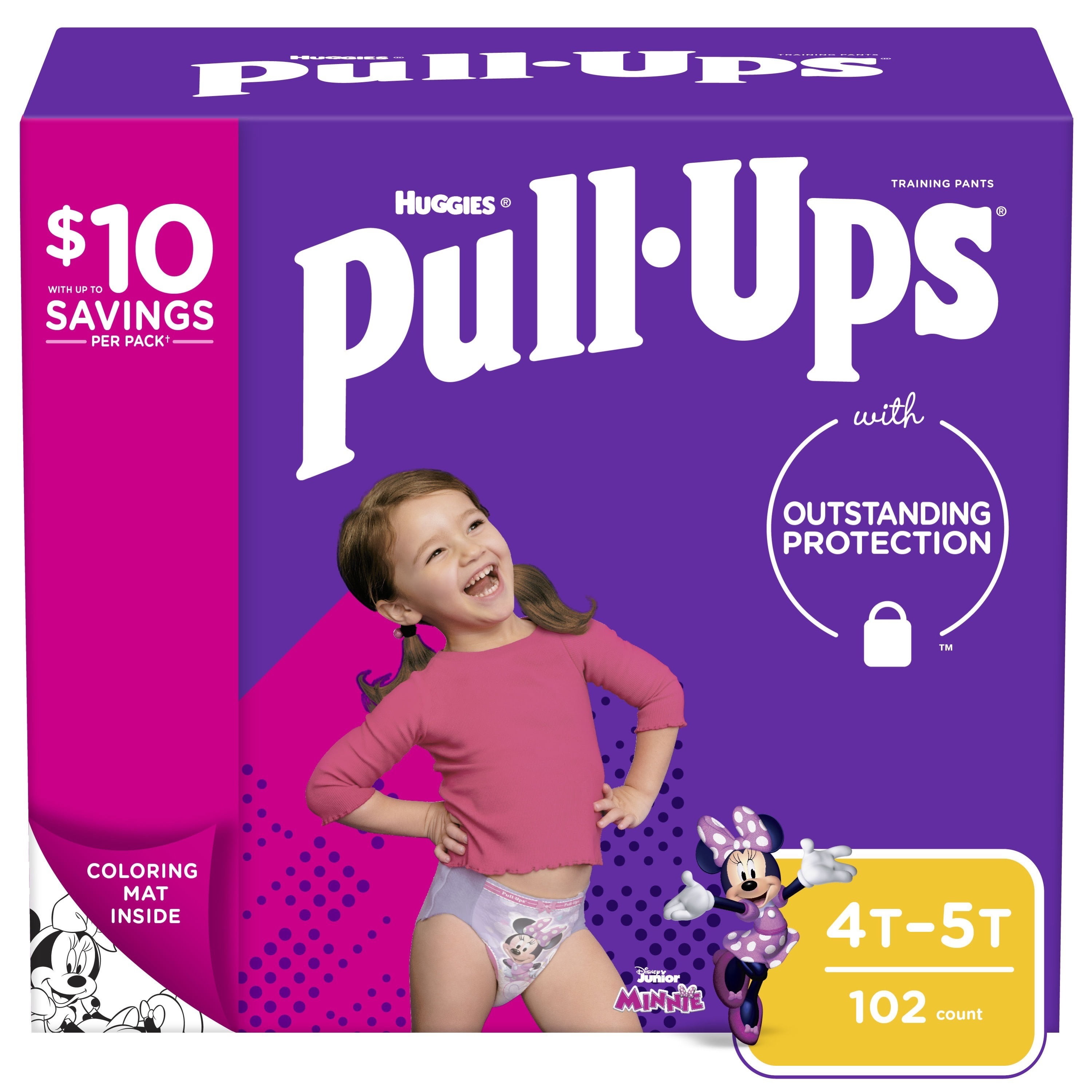 Size XL, 4T - 5T, 102 ct. Huggies Pull-ups Training Pants for Girls 