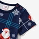 thumbnail image 4 of Conjuntos de pijamas familiares a juego con camisa y pantalones abotonados con cuello con muescas y estampado de copos de nieve y Papá Noel, 4 of 5