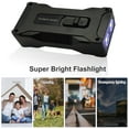 thumbnail image 2 of Generic 10000mAh Portable Power Bank with High-Intensity Flashlight, Black/Green, Fireproof Plastic, 24H Lighting, 100m Irradiation, Compact Design, 2 of 6