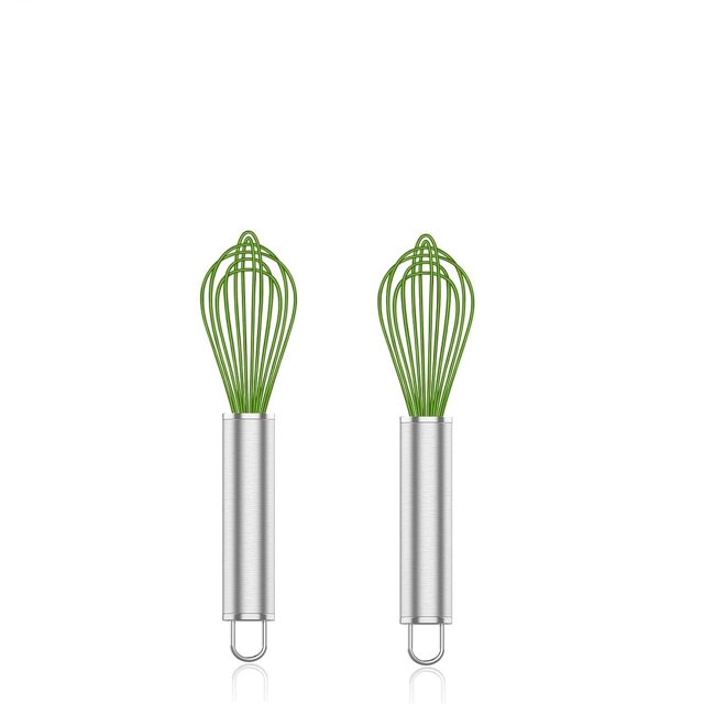 Batidor de silicona, paquete de 1/2/3 Batidores profesionales para cocinar sin rayar, batidor de acero inoxidable y silicona, batidor de goma de plástico para utensilios de cocina antiadherentes,