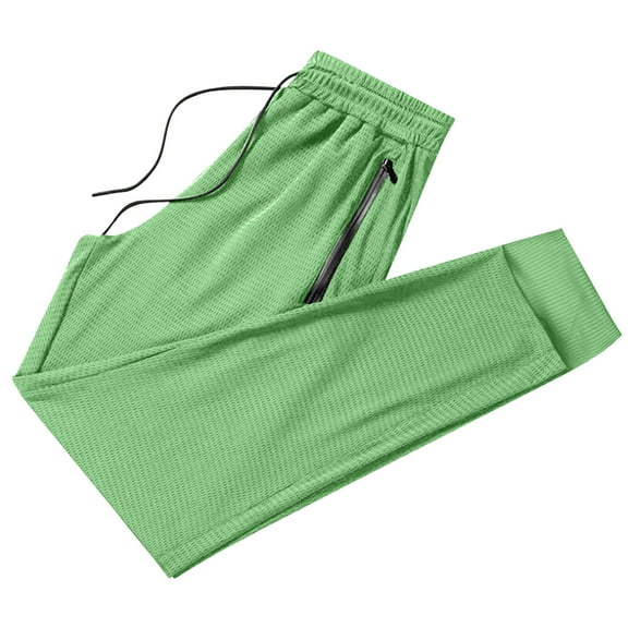 Mens Breathable Sweatpants Joggers Quick Dry Ice Silk Joggers Running Gym Athletic Hiking Trousers with Drawstring