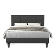 thumbnail image 6 of Molblly Queen Size Bed Frame, Upholstered Headboard, Strong Support, No Box Spring Needed, Easy Assembly, Dark Grey, 6 of 9
