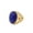 Gold-Blue, variant on Men's Stainless Steel Vintage Gothic Oval Gemstone Ring Engraved Dragon Style Silver Green Size 12