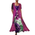 thumbnail image 2 of jovatis Ensembles pour Femmes 2024 Robe d'Été Décontractée à Manches Courtes Col Rond en Chiffon, 2 of 8