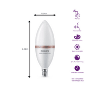لمبة إضاءة شمعة LED 40 وات B12 من Philips Smart Wi-Fi ، و Dimmable بلون متجمد ، وقاعدة E12 Candelabra ( 1-Pack )