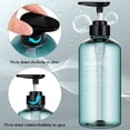 thumbnail image 6 of Abaima 3 Pack Empty Shampoo and Conditioner Bottles, 16.9 oz/500ml Refillable Pump Bottles for Shower, Plastic Travel Squeeze Containers for Soap, Lotion, Body Wash - Blue, 6 of 7