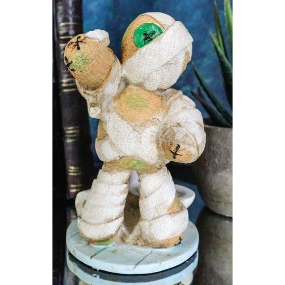 Ebros Pinheadz Monster with Voodoo Stitches Figurine 4.25"H (Mummy & Toilet)