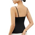 thumbnail image 4 of Staron Summer Sleeveless Camisole for Women Casual Round Neck Tank Top with Padded Bra Comfy Basic Solid Color V-Neck Cami, Black M, 4 of 4