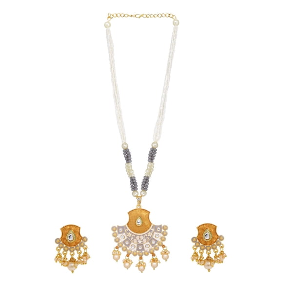 Efulgenz Indian Jewelry Bollywood Faux Pearl Crystal Choker Kundan Pendant Necklace Earrings Wedding Jewelry Set