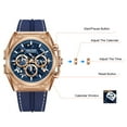 thumbnail image 3 of MEGIR Men Sport Chronograph Watch, Quartz Movement, 47mm Dial, Steel Case, Luminous, 5ATM Waterproof, 3 of 13