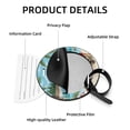 thumbnail image 4 of Santa Claus Beach Vacation 2pcs PU Leather Round Bag Tags with Privacy Cover and Name ID Tag - Suitcase Tags for Travel Luggage, Handbags, Backpacks, School Bags, 4 of 6