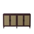 thumbnail image 7 of GZXS 70" Wide Farmhouse Sideboard with 4 Rattan Doors, Adjustable Shelves, and Solid Wood Legs, Modern Buffet Storage Cabinet for Kitchen, Living Room, Dining Room, Entryway (Brown), 7 of 7