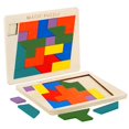thumbnail image 1 of Wooden Puzzle Blocks Geometric Tangram Brain Teasers Jigsaw Educational Toys, 1 of 5