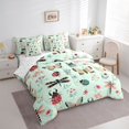 thumbnail image 3 of Homewish Teens Insect Lover Bedding Comforter Set 7pcs, Cute Moth Dragonfly Ladybug King Bedding Sets, Rustic Flower Floral Reversible Bed Sheets, Lightweight Room Decor, 3 of 7