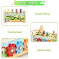 thumbnail image 3 of Banco de madera YONGSHENG para niños y niñas martillo de juguete con engranajes reloj deslizante, 3 of 5