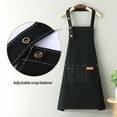 thumbnail image 6 of Kaireo Canvas Apron Black,Canvas Apron Polyester Cotton Apron Cover Up Western Restaurant Hot Pot Shop Milk Tea Shop Work Clothes,Include:1*Apron, 6 of 8