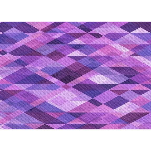 Ahgly Company Indoor Rectangle Patterned Heliotrope Purple Area Rugs, 3' x 5'