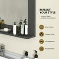 thumbnail image 4 of GVN Wall Mirrors,Rectangle Bathroom Mirror with Shelf 23.5 x 17.5 Inch and Wood Frame-Gray, 4 of 9