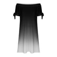 thumbnail image 4 of LOVZFMLL Robe pour Femmes Mode Été Aguichant à Épaules Dénudées Manches Courtes Imprimée avec Poches Noir G, 4 of 5