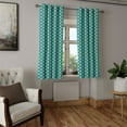 thumbnail image 2 of Ambesonne Abstract Grommet Curtain, Retro Triangles, 50" x 63", Blue Teal Pale Green, 2 of 6