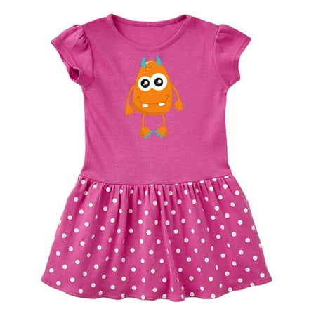 

Inktastic Cute Monster Little Monster Orange Monster Horns Gift Baby Girl Dress
