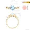 thumbnail image 4 of ANGARA Natural 1 ct Aquamarine Split Shank Ring with Trio Diamonds in 14K Yellow Gold for Women (Size-8x6mm) | March Birthstone, Anniversary, Jewelry Gift for Women | Natural Aquamarine Ring, 4 of 8