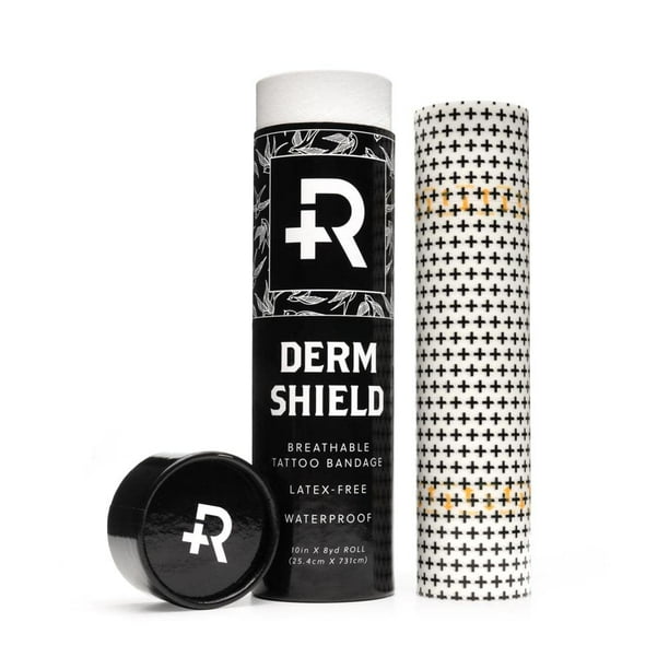 Parche para cubrir tatuajes Derm Shield para el cuidado posterior de recuperación, vendaje para el cuidado posterior del tatuaje resistente al agua y sin látex, película mate transparente, transpirabl