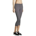 thumbnail image 3 of Hanes Women's Stretch Jersey Capri Leggings, 21" Charcoal Heather L, 3 of 4