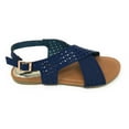 thumbnail image 3 of Victoria K Women's Perforated CrissCross Straps With Side Buckle Sandals, 3 of 5